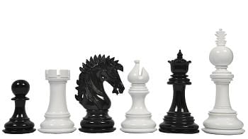 Slightly Imperfect The Series Chess Pieces in Black Painted & White Painted Wood - 4.5" King
