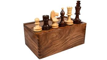 Romanian-Hungarian National Chess Set in Indian Rosewood -3.8” King & Box