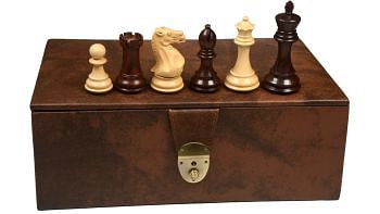 The Honour of Staunton Series Chess Pieces in Rosewood / Boxwood - 4.0" King with Box