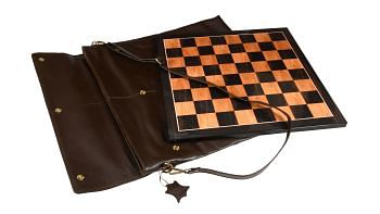 CB Genuine Brown Leather Sling Bag for Wooden Chess Board Fits upto 21" or 54 cm Square Chessboards