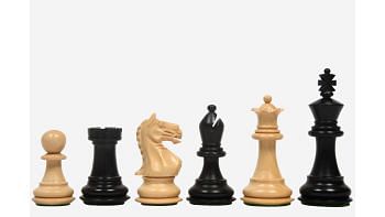 Fierce Knight Staunton Series Wooden Weighted Chess Pieces in Ebonized Boxwood & Natural Boxwood - 2.8" King