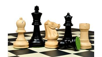 The Ultimate Series Staunton Chess Pieces Only in Ebonized / Boxwood - 3.75" King 