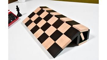 Folding Solid Wood Chess Board in Ebony Wood & Maple Wood - 12.5" - 40mm