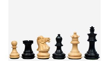 The Collector Series Handcarved Staunton Chess Pieces in Ebonized Boxwood & Natural Boxwood - 2.6" King