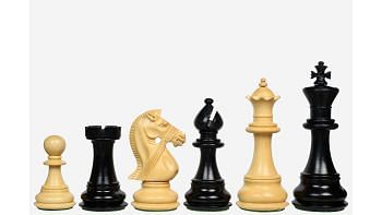 The Noble Stallion Chess Set Bridle Edition in Ebony & Box Wood - 4.8" King
