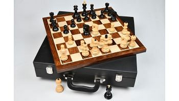 The Old Russian Zagreb 3.1" Chess Set in Ebonized Boxwood with Board & Box