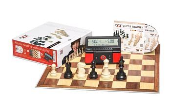 DGT Chess Starter Box Red Chess Pieces, Chessboard and Chess Clock - 3.4" King