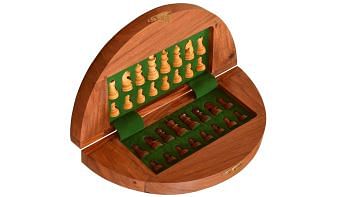 Slightly Imperfect Travel Series Wooden Folding Magnetic Chess Set in Sheesham Wood 9" Board 