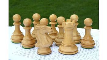 Combo of Knight, Rook & Pawn Chess Pieces in Box Wood - 3.54" Knight