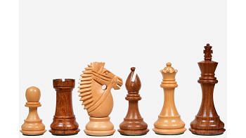 The Bridle Knight Series Wooden Chess Pieces in Sheesham & Box Wood - 4.0" King 