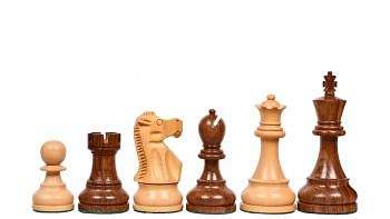 Reproduced 1972 Reykjavik Championship Series Chess Pieces in Sheesham & Box Wood - 3.7" King