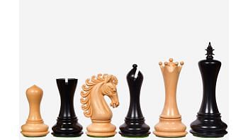 The Empire II Luxury Series Staunton Chess pieces in Ebony / Box Wood - 4.4" King