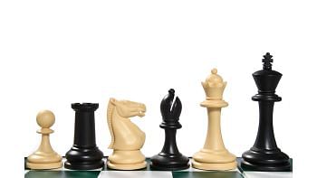 The Blitz Series Plastic Chess Pieces in Black Dyed & Natural White Solid Plastic - 3.8" King