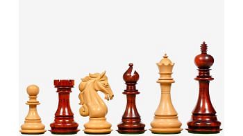 The Shera Series Staunton Triple Weighted Chess Pieces V2.0 in Bud Rose / Box Wood - 4.5" King