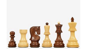 Old 1959 Russian Zagreb Staunton Chess Pieces in Sheesham Wood / Boxwood - 3.8" King