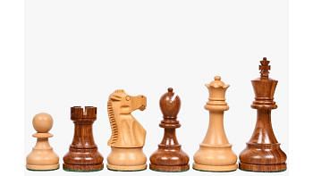 Reproduced 1972 Reykjavik Championship Series Chess Pieces in Sheesham & Box Wood - 3.7" King