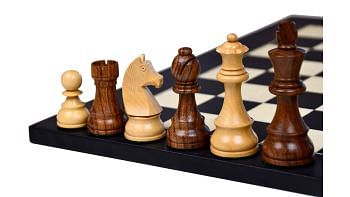 Tournament Series Staunton Chess Pieces with German Knight in Sheesham & Box Wood - 3.75" King