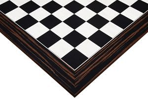 Wooden Deluxe Black Dyed Poplar & White Erable with Matte Finish Chess Board 24