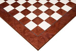 Wooden Red Ash Burl Maple Hi Gloss Finish Chess Board 18