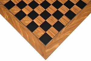 Wooden Deluxe Black Dyed Poplar & Olive with Matte Finish Chess Board 22