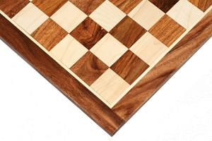 Solid Wood Chess Board in Sheesham & Box Wood - 14.5