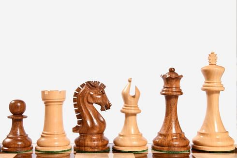 The Craftsman Knight Staunton Chess Pieces in Sheesham Wood & Boxwood - 3.9