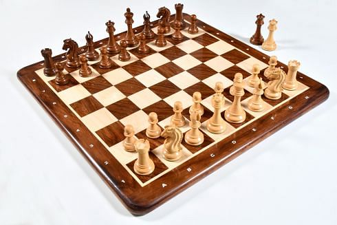 The Craftsman Knight Staunton Chess Pieces in Sheesham Wood & Boxwood - 3.9