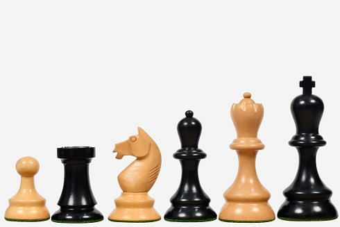 The 1937 7th Stockholm Olympiad Reproduced Chess Pieces in Ebonized & Box Wood - 3.75