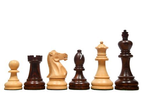 The American Staunton Series Weighted Tournament Chess Pieces in Rosewood & Box Wood - 4.1