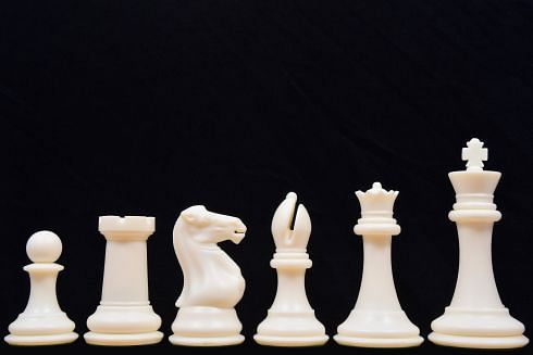Weighted Plastic Chess Pieces in Black Dyed and White Color