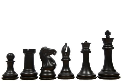 Master Series Weighted Plastic Chess Set with black & ivory pieces