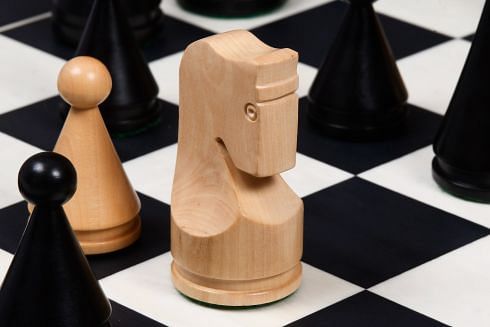 The Classic Series Cone Shaped Chess Pieces in Ebonized Boxwood & Natural Boxwood - 4.09