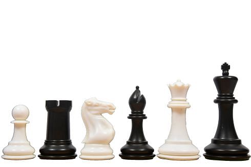 The Professional Staunton Series Chess Pieces in Black Dyed and Ivory White