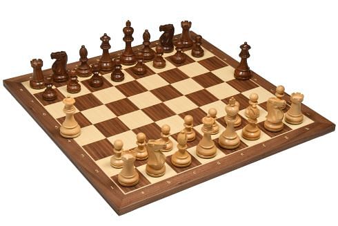 The American Staunton Series Weighted Tournament Chess Pieces in Sheesham & Boxwood - 4.1