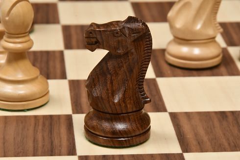 The American Staunton Series Weighted Tournament Chess Pieces in Sheesham & Boxwood - 4.1