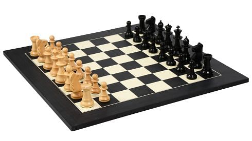 Reproduced Argentina Olympic (Ajedrez Olímpico 'Campo') Chess Pieces in Ebony & Boxwood - 3.75