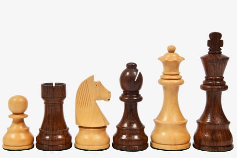 Tournament Series Staunton Chess Pieces with German Knight in Sheesham & Box Wood - 3.75