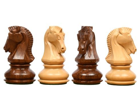 1950 Reproduced Dubrovnik Bobby Fischer Chessmen Version 3.0 in Sheesham/Box Wood - 3.75