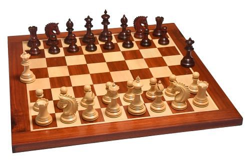 The California Chrome Staunton Series Chess Pieces in Bud Rose / Box wood - 4.1