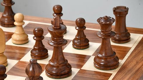 Reproduced 90s French Chavet Championship Tournament Chess Pieces V2.0 in Sheesham / Box Wood - 3.6