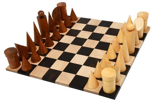 Geometric Minimalist Pattern Seamless Design Chess Pieces in Sheesham & Box Wood - 3.4