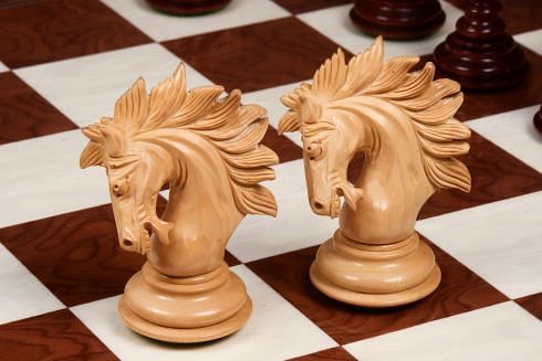 The St. Petersburg Luxury Artisan Series Chess Pieces in Bud Rose / Box Wood - 4.2