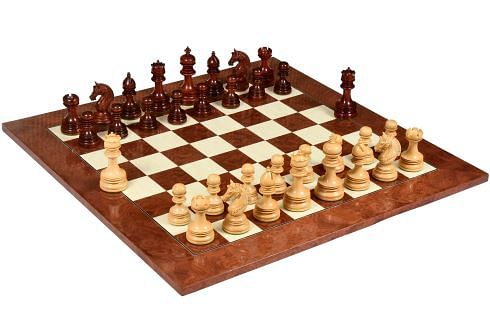 The Indian Chetak II Customized Staunton Triple Weighted Wooden Chess Pieces in Bud Rosewood & Box Wood - 4.3