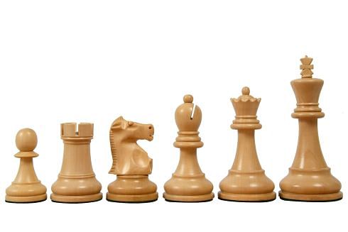 1972 Reproduced Fischer-Spassky Staunton Pattern Chess Pieces V2.0 in Ebonized Boxwood & Natural Boxwood - 3.7