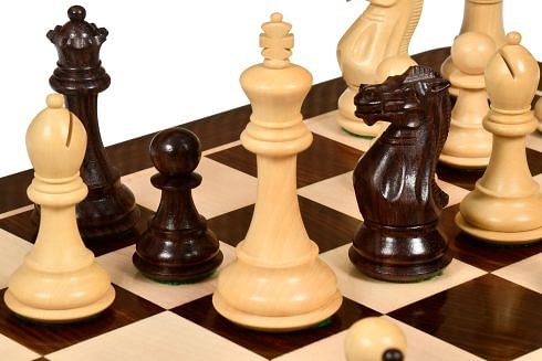Desert Gold Staunton Series Wooden Chess Pieces in Rosewood & Box Wood - 4.0