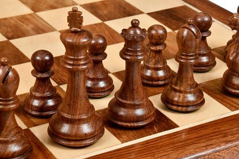 Desert Gold Staunton Series Wooden Chess Pieces in Sheesham & Box Wood - 4.0