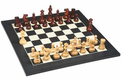 Special Edition Reproduced Vintage 1950's Circa Bohemia Staunton Series German Chess Pieces in Bud Rosewood and Boxwood - 3.89