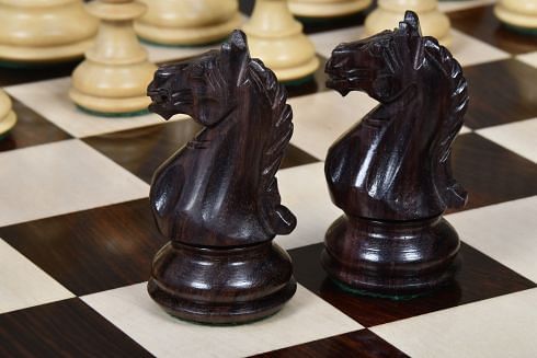 The Fierce Knight Staunton Wooden Chess Pieces in Indian Rosewood & Box Wood - 3.5