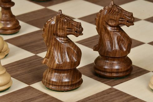 The Fierce Knight Staunton Wooden Chess Pieces in Sheesham Wood & Box Wood - 3.5