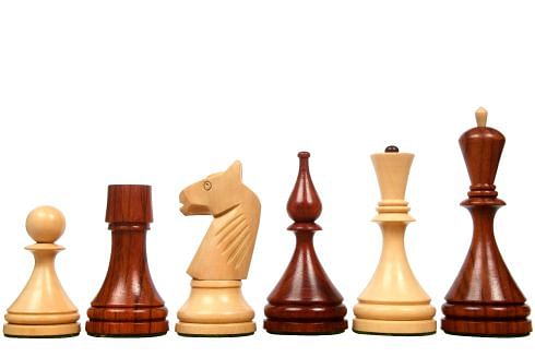 Reproduced 1961 Soviet Championship Baku Chess Pieces in Bud Rosewood & Boxwood  - 4” King